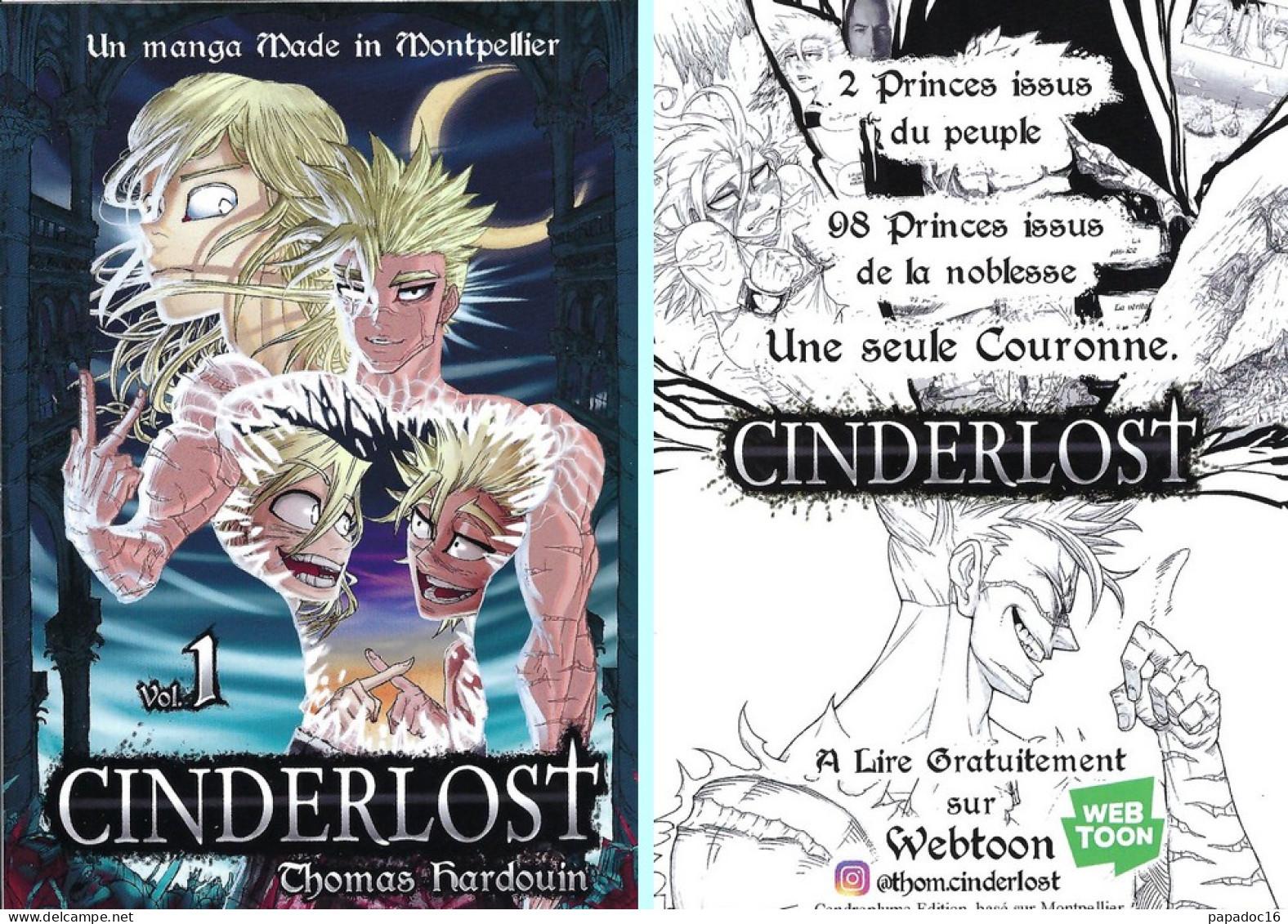 BD - Flyer - Cinderlost Vol. 1 - Webtoon Par Thomas Hardouin - Un Manga Made In Montpellier - Autres & Non Classés