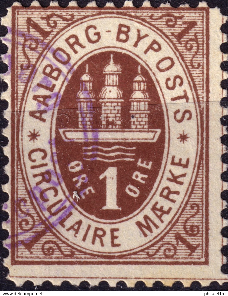 DANEMARK / DENMARK - 1886 - AALBORG CJ Als Local Post 1 øre Brown  - VF Used -g - Local Post Stamps