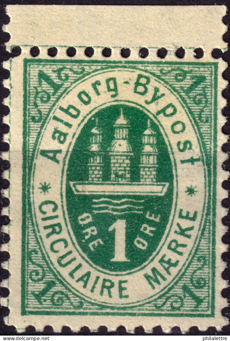 DANEMARK / DENMARK - 1887 - AALBORG CJ Als Local Post 1 øre Green  - No Gum -c - Local Post Stamps