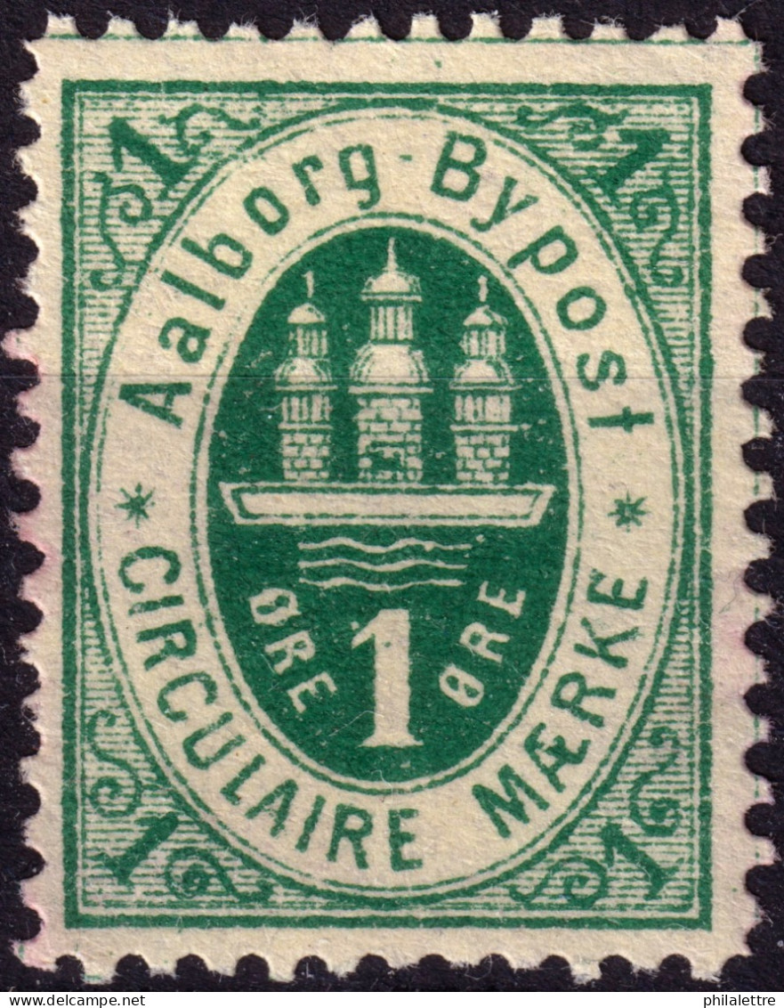 DANEMARK / DENMARK - 1887 - AALBORG CJ Als Local Post 1 øre Green  - No Gum -f - Emissions Locales