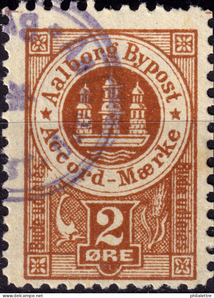 DANEMARK / DENMARK - 1887 - AALBORG CJ Als Local Post 2 øre Red-brown  - VF Used -e - Emissions Locales