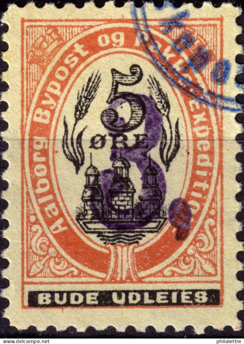 DANEMARK / DENMARK - 1889 - AALBORG CJ Als Local Post 3, Sur 5 øre Black & Red (surch. Violette) - VF Used -a - Local Post Stamps