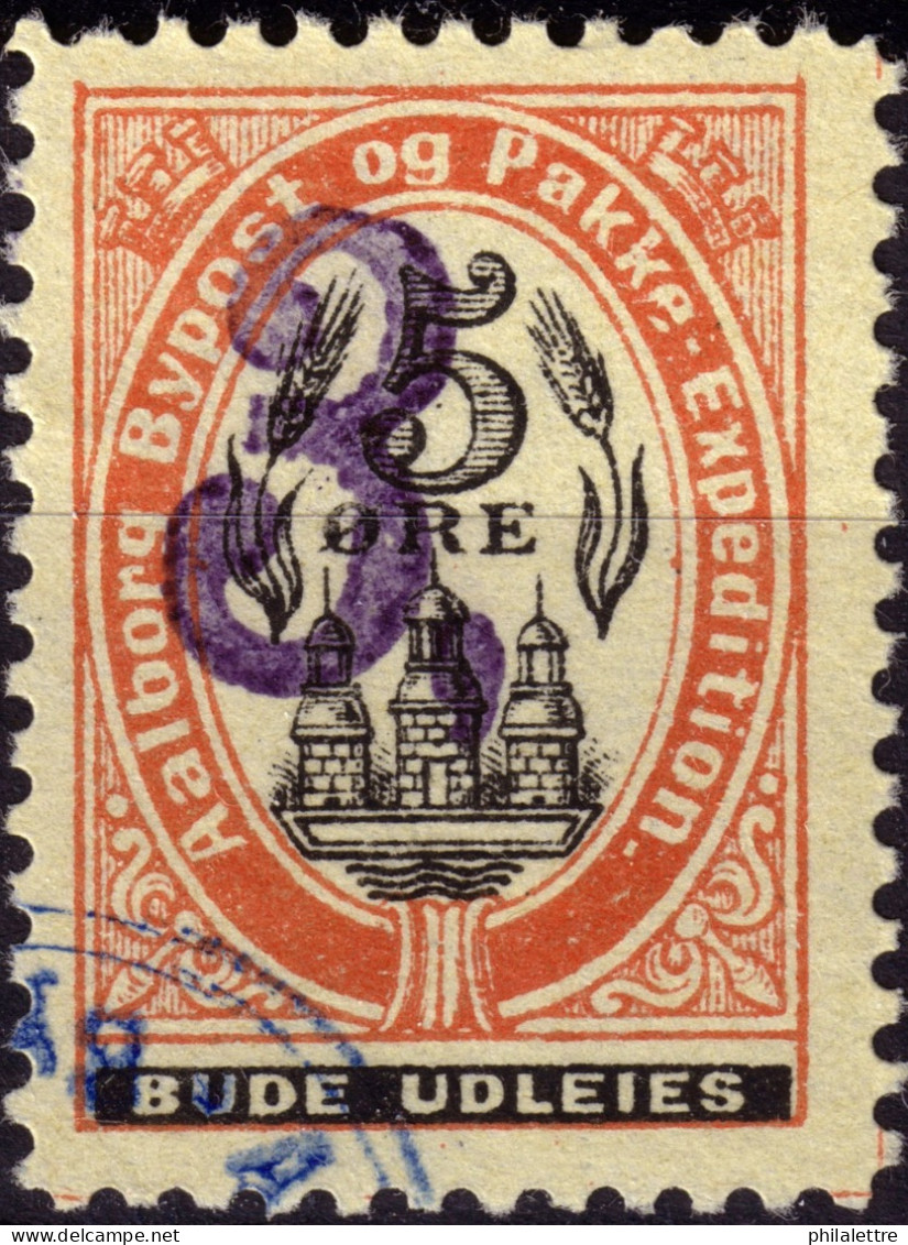 DANEMARK / DENMARK - 1889 - AALBORG CJ Als Local Post 3, Sur 5 øre Black & Red (surch. Violette) - VF Used -b - Local Post Stamps