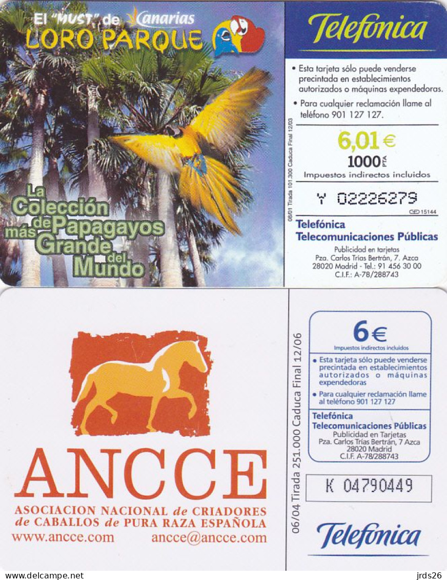 Spain 2 Phonecards Chip - - - Animals - Autres & Non Classés