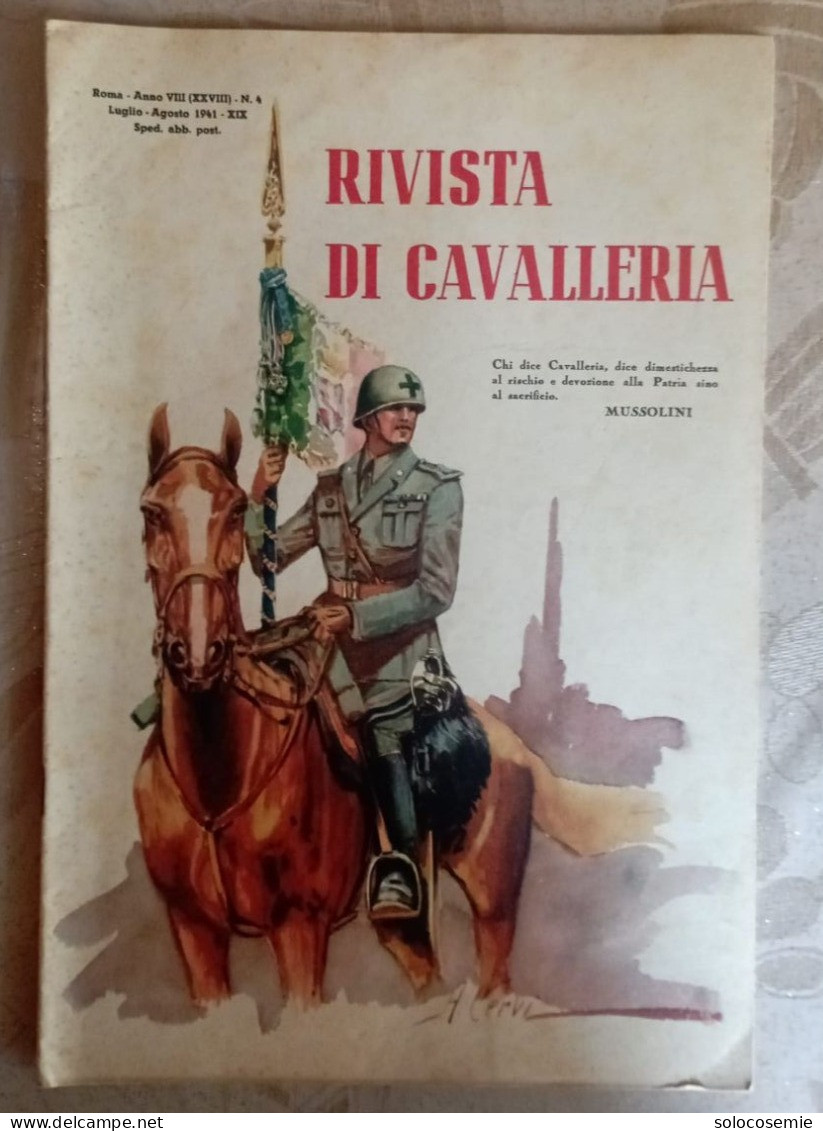 RIVISTA DI CAVALLERIA  -1941 N. 4 Luglio/agosto - Buone Condizioni - Italian