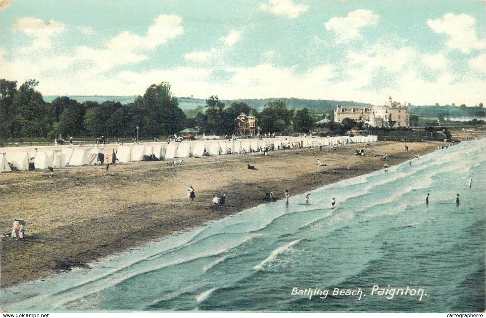 Postcard UK England Devon Paignton Bathing Beach - Paignton