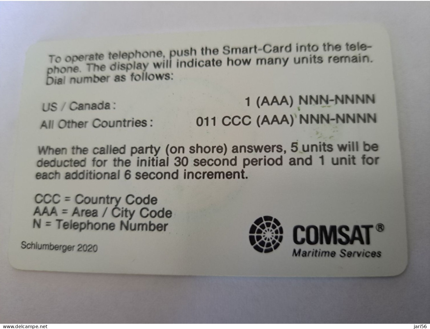 USA  / COMSAT / CHIP CARD  100 UNITS 10 MINUTES COMSAT : COM13A 100u COMSAT SI-6 (ctrl 2020) USED   **13107** - [2] Tarjetas Con Chip