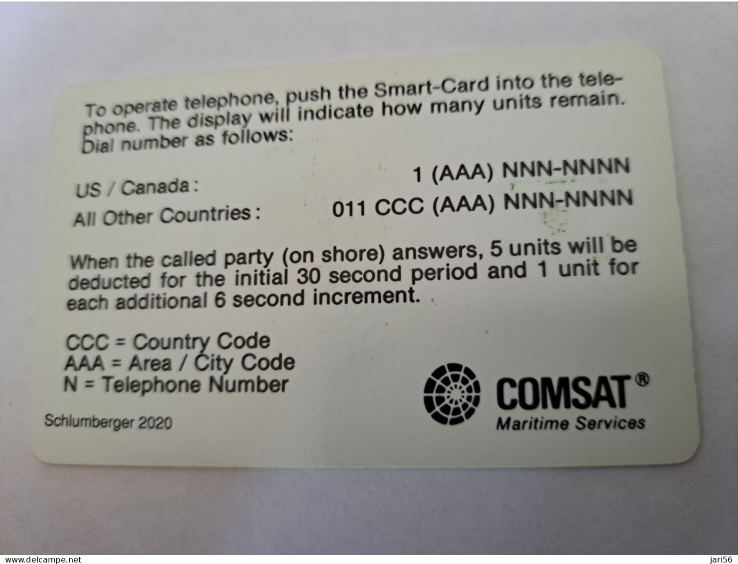 USA  / COMSAT / CHIP CARD  50 UNITS 10 MINUTES COMSAT : COM  A 50u COMSAT SI-6 (ctrl 2020) USED   **13108** - [2] Chip Cards
