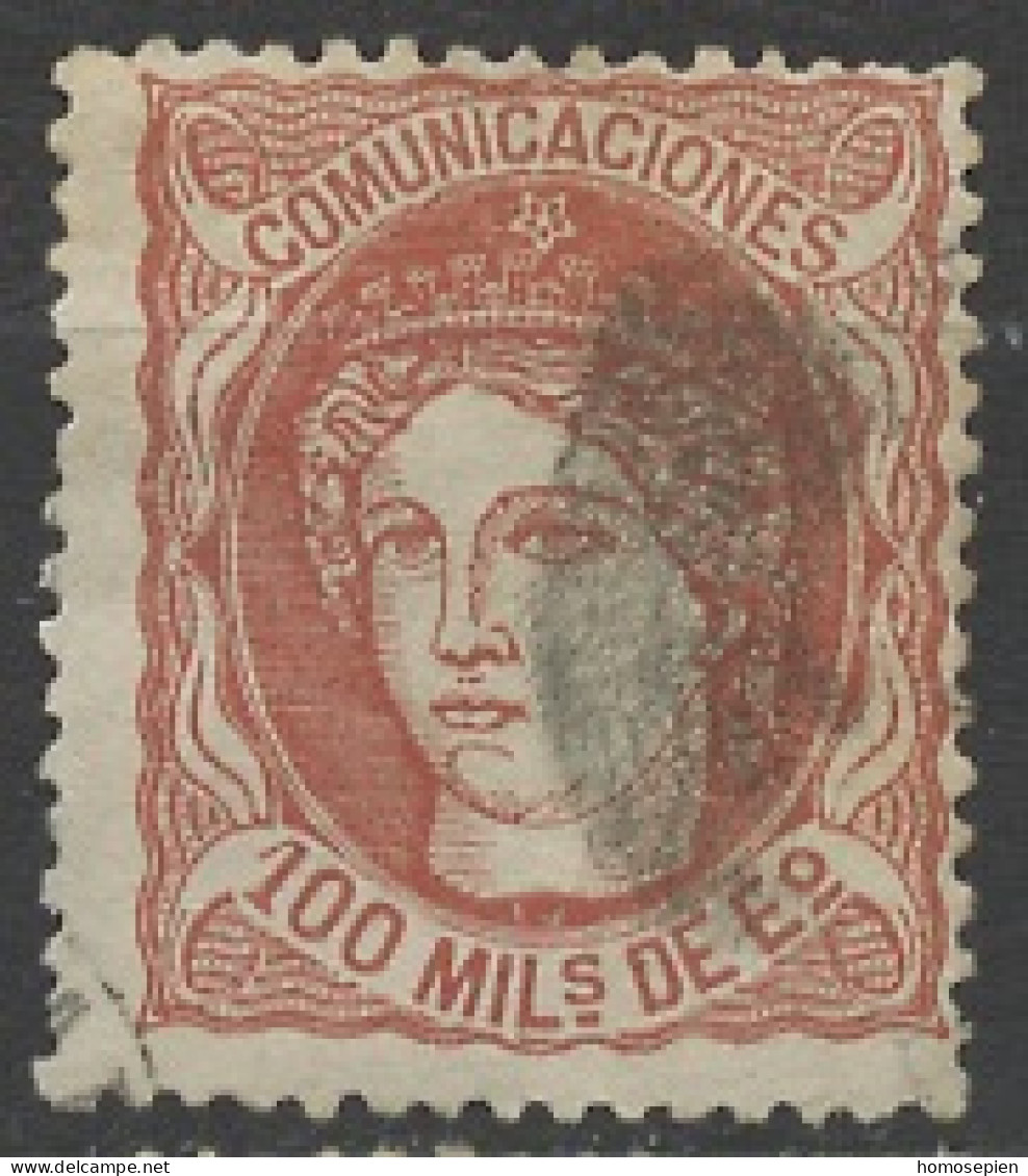 Espagne - Spain - Spanien 1870 Y&T N°108 - Michel N°102 (o) - 100m Allégorie De L'Espagne - Used Stamps