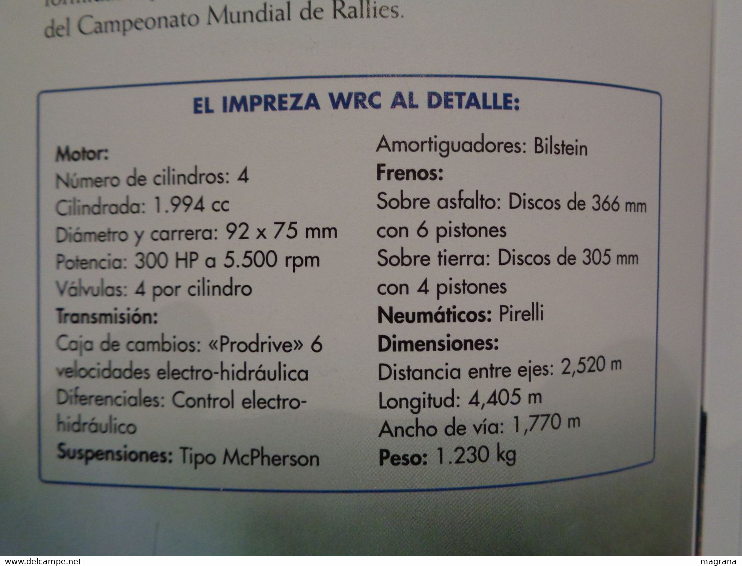 Radiocontrol Altaya. Coche Subaru Impreza WRC. Escala 1/10. Año 2002. Coleccionable Completo.