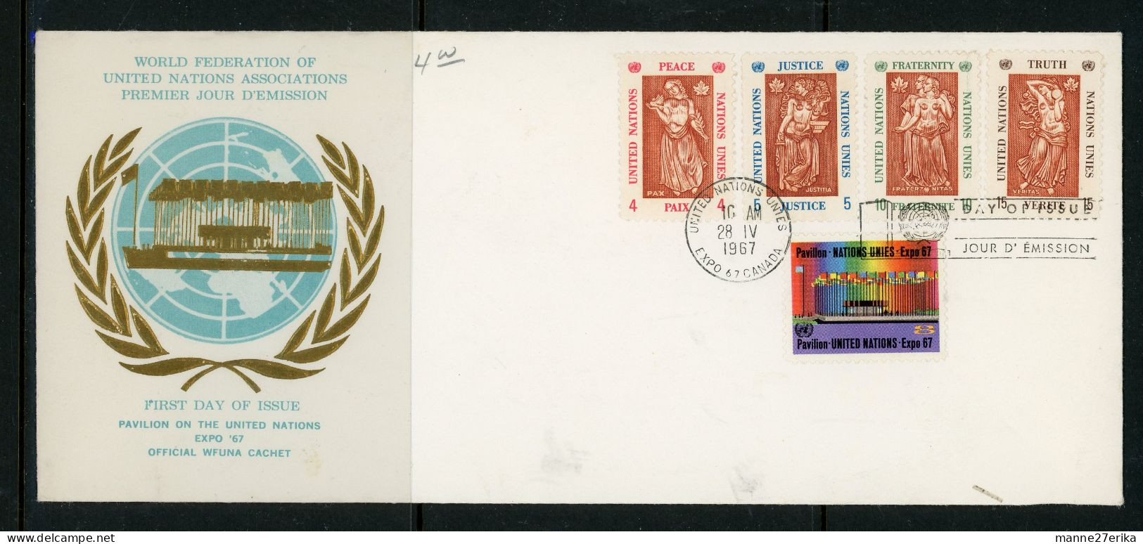 United Nations FDC 1967 Expo '67 - Brieven En Documenten