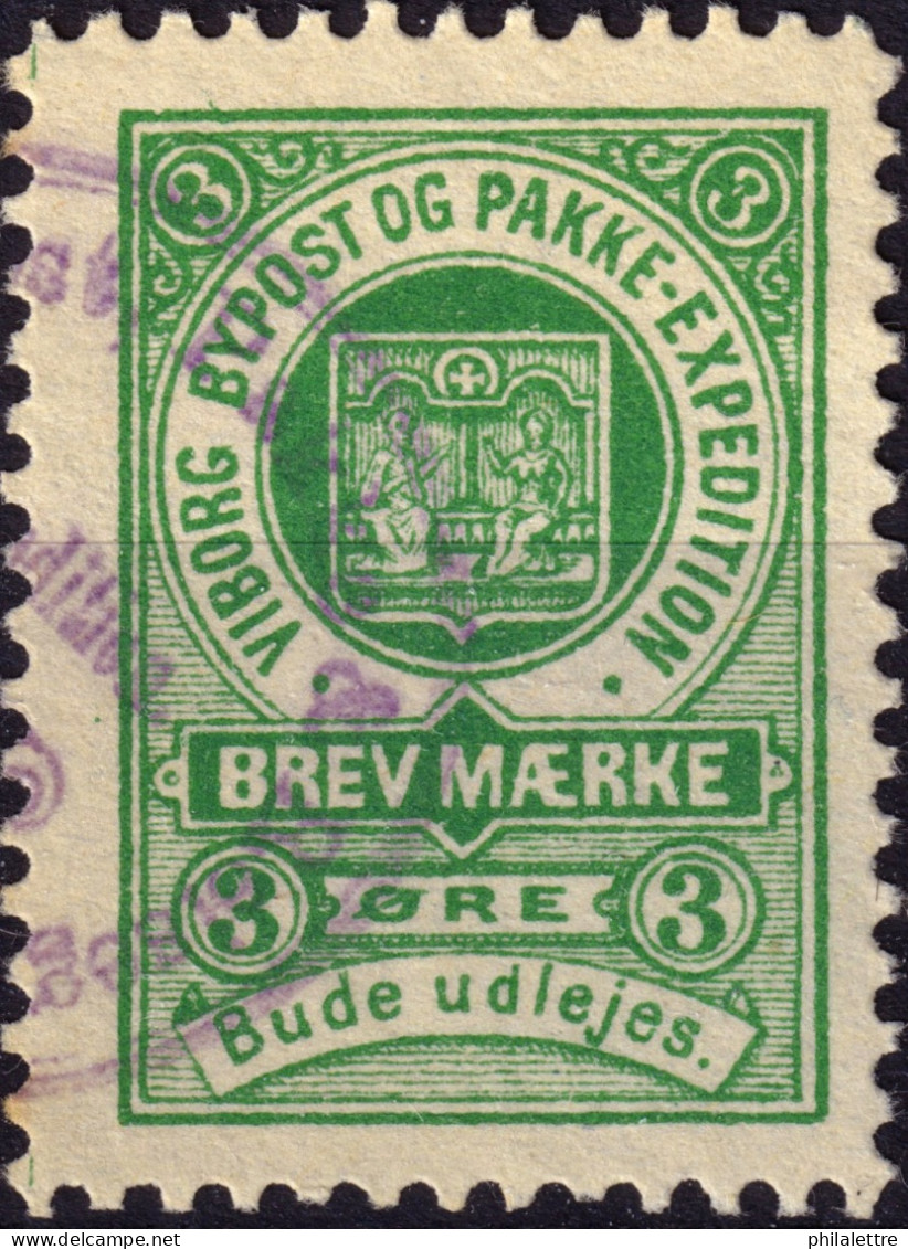 DANEMARK / DENMARK - 1887 - VIBORG K.Mathiassen Local Post 3 øre Green - VF Used -g - Emissions Locales