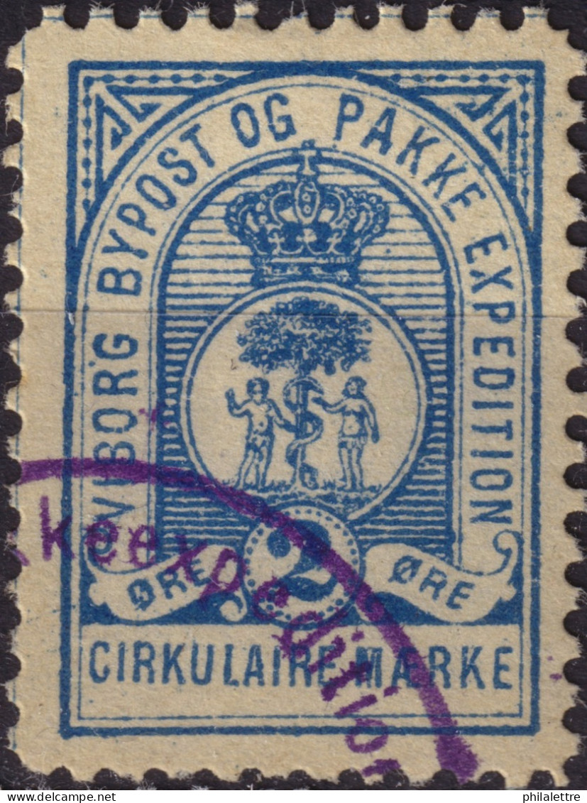 DANEMARK / DENMARK - 1887/88 - VIBORG K.Mathiassen Local Post 2 øre Blue - VF Used -a - Local Post Stamps