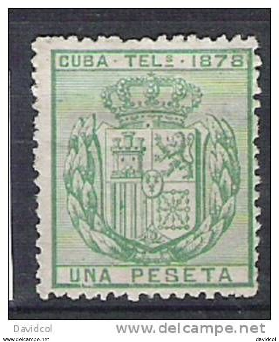 2597A - C U B A -1878 - TELEGRAPHS - EDIF#:43 - MINT - Telegraphenmarken