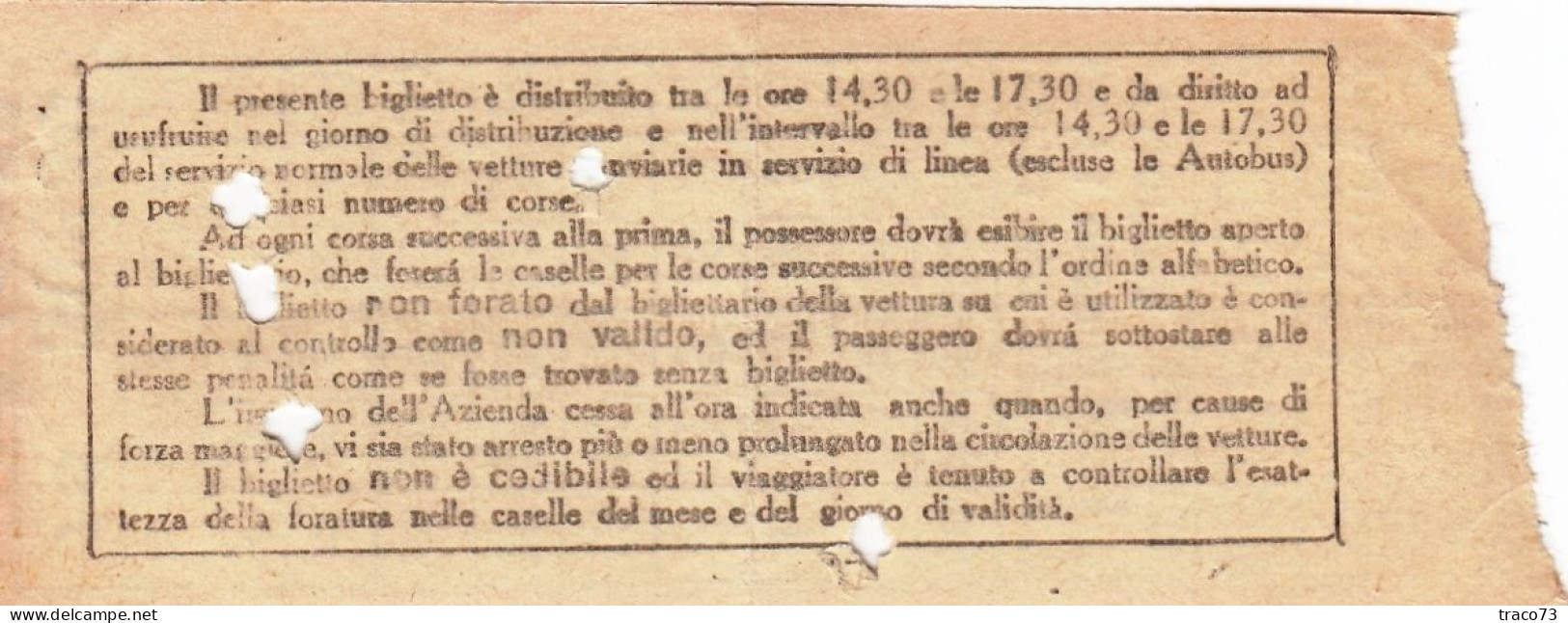 TORINO  /  Azienda Tranvie Municipali - Biglietto Multiplo Da Lire 1  _ Regno D'Italia - Europa