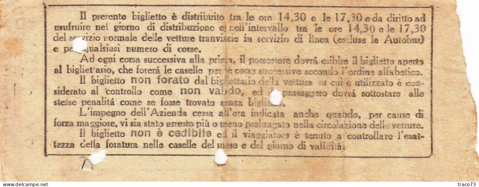 TORINO  /  Azienda Tranvie Municipali - Biglietto Multiplo Da Lire 1  _ Regno D'Italia - Europa