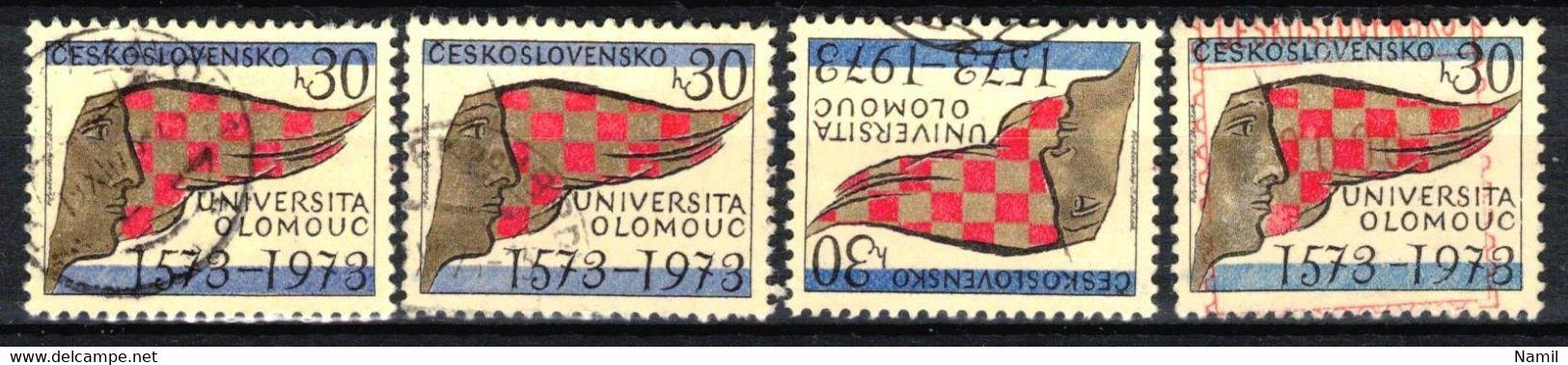 Tchécoslovaquie 1973 Mi 2153 (Yv 1992), Obliteré, Couler Bleu Diff. - Abarten Und Kuriositäten