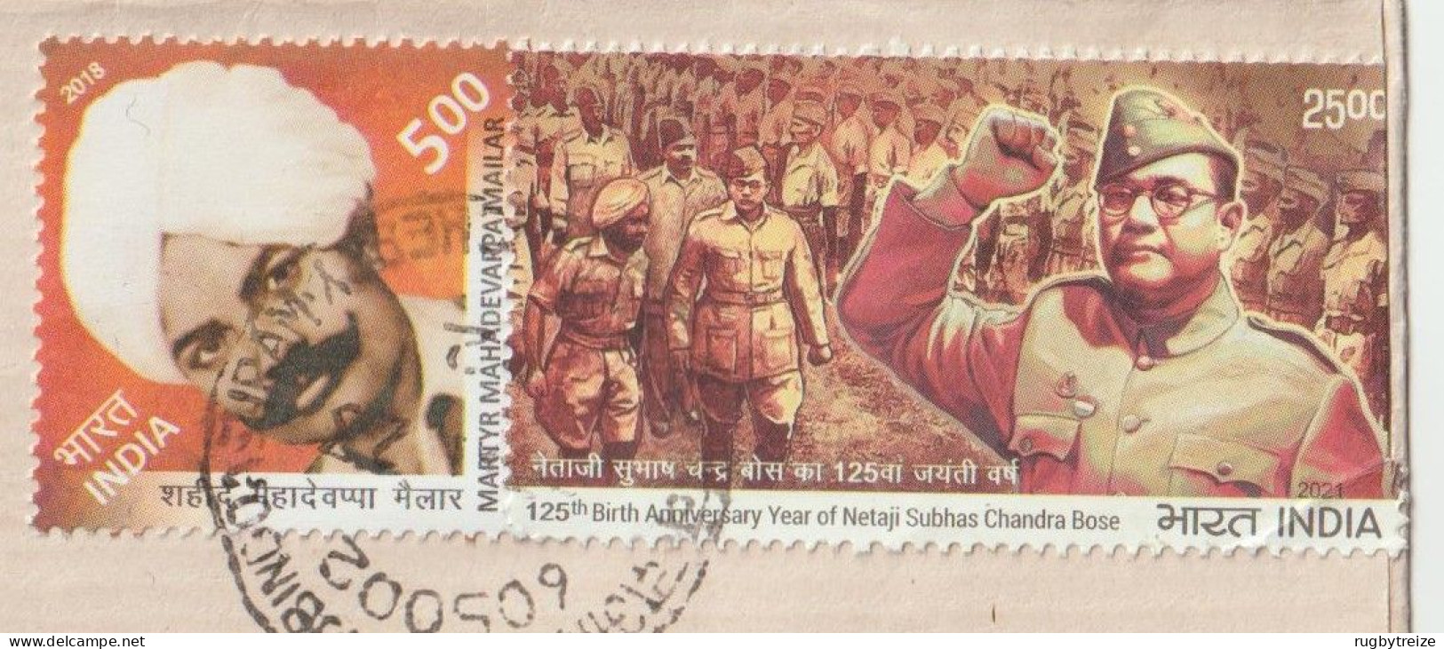 6492  Lettre Cover INDE INDIA 2023 PONDICHERY PONDICHERRY Netaji Subhaschandra Bose Martyr Mailara Mahadevappar - Storia Postale
