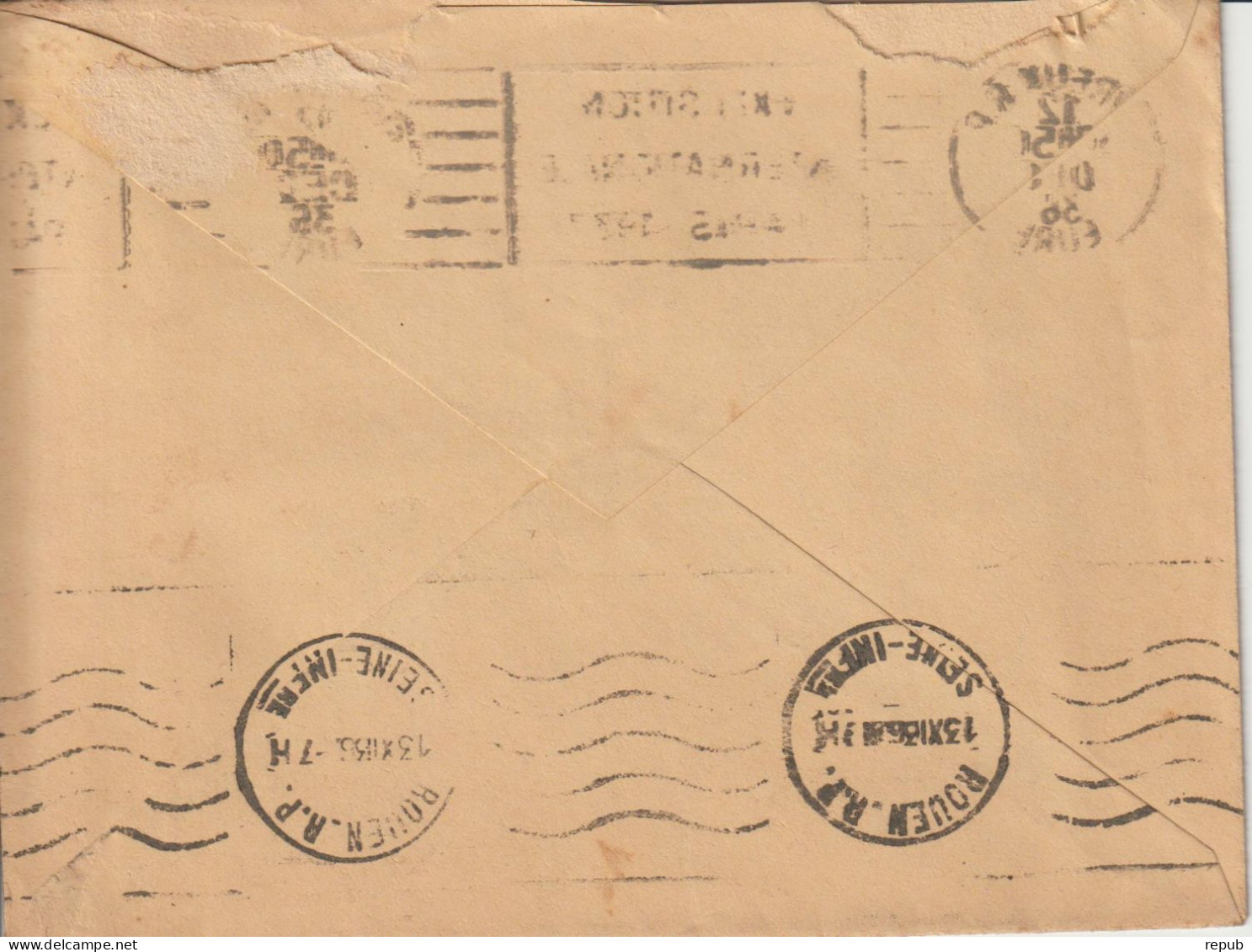 Lettre En Franchise FM 7 Oblitération 1936 Evreux - Timbres De Franchise Militaire