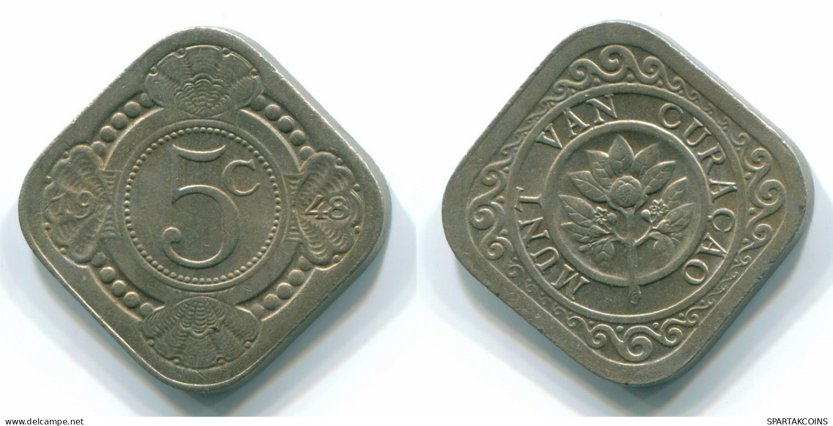 5 CENTS 1948 CURACAO NEERLANDÉS NETHERLANDS Nickel Colonial Moneda #S12379.E - Curaçao