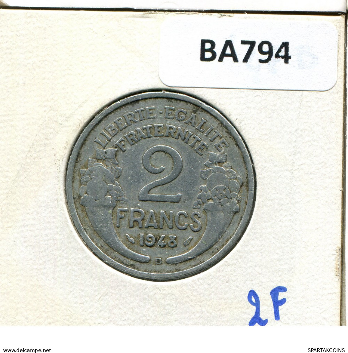 2 FRANCS 1948 B FRANCIA FRANCE Moneda #BA794.E - 2 Francs