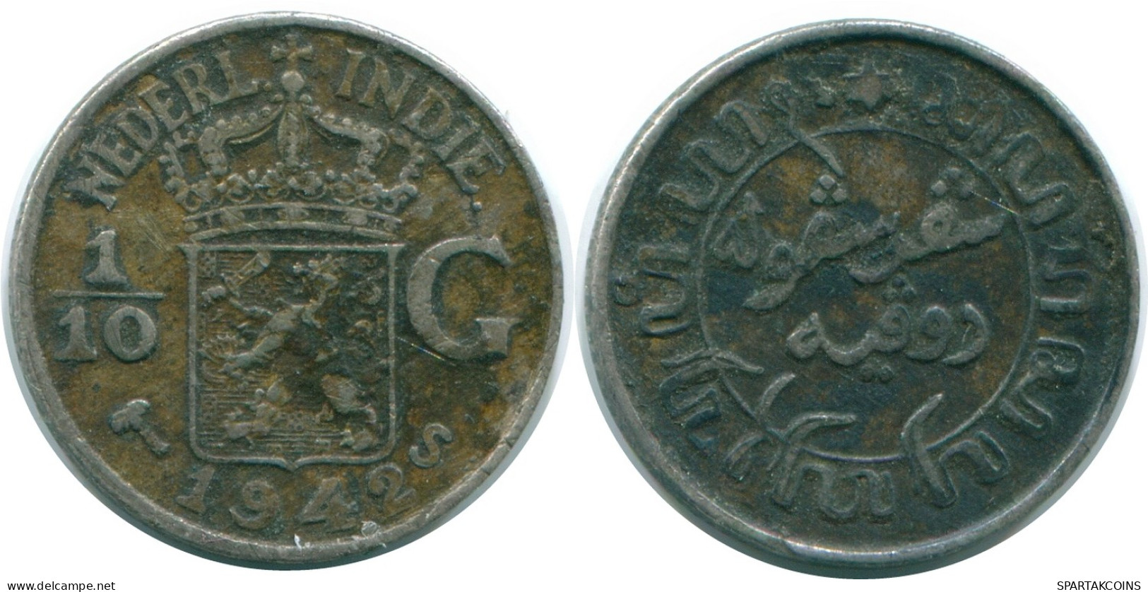 1/10 GULDEN 1942 INDIAS ORIENTALES DE LOS PAÍSES BAJOS PLATA #NL13966.3.E - Indes Néerlandaises