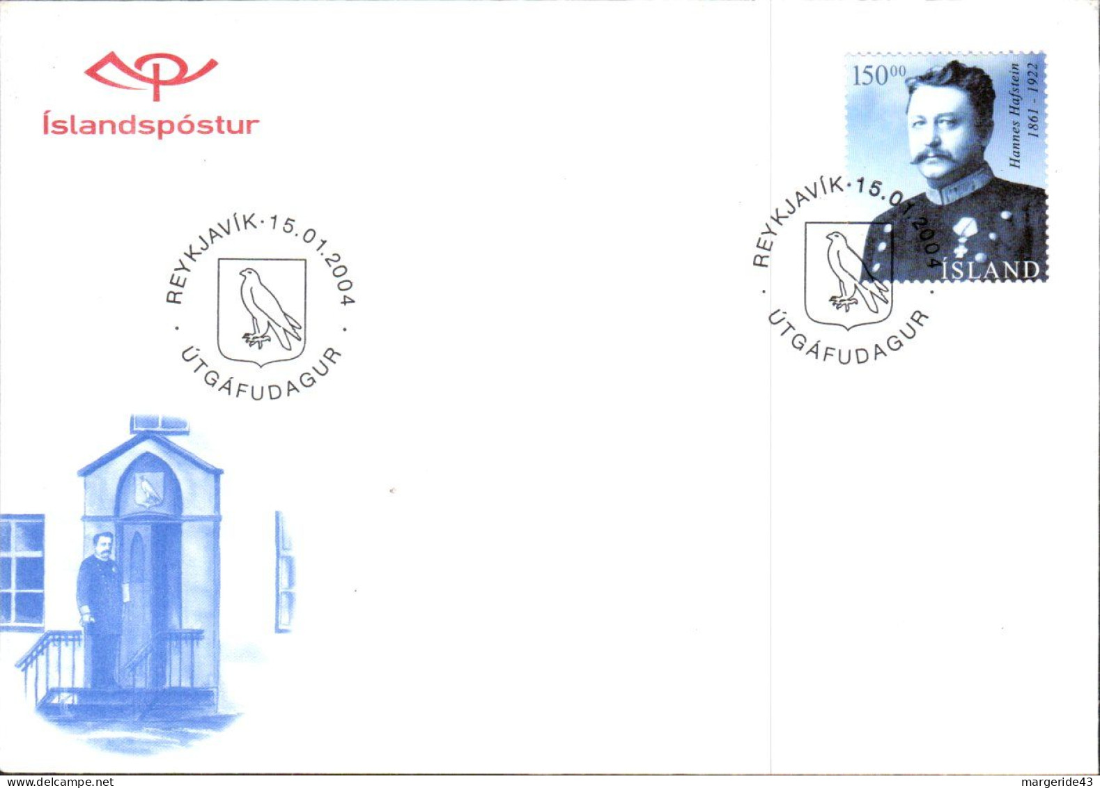 ISLANDE FDC 2004 CENTENAIRE AUTONOMIE INTERNE - FDC