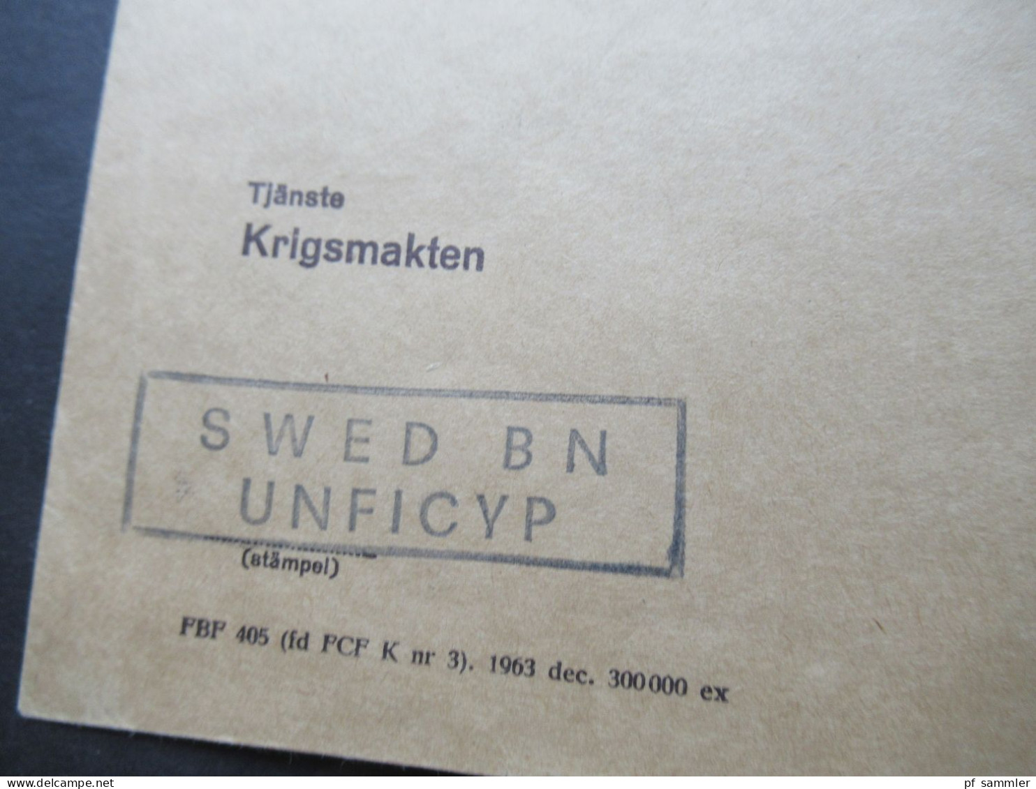 1964 Schweden Militärpost Tjänste Krigsmakten Stempel Svenska Bat Cypern / Schwedisches Militär Auf Zypern - Militaires