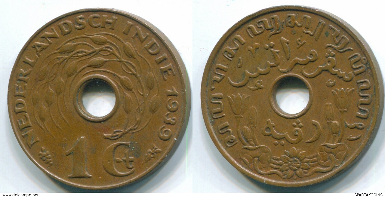 1 CENT 1939 INDES ORIENTALES NÉERLANDAISES INDONÉSIE Bronze Colonial Pièce #S10287.F - Indes Néerlandaises