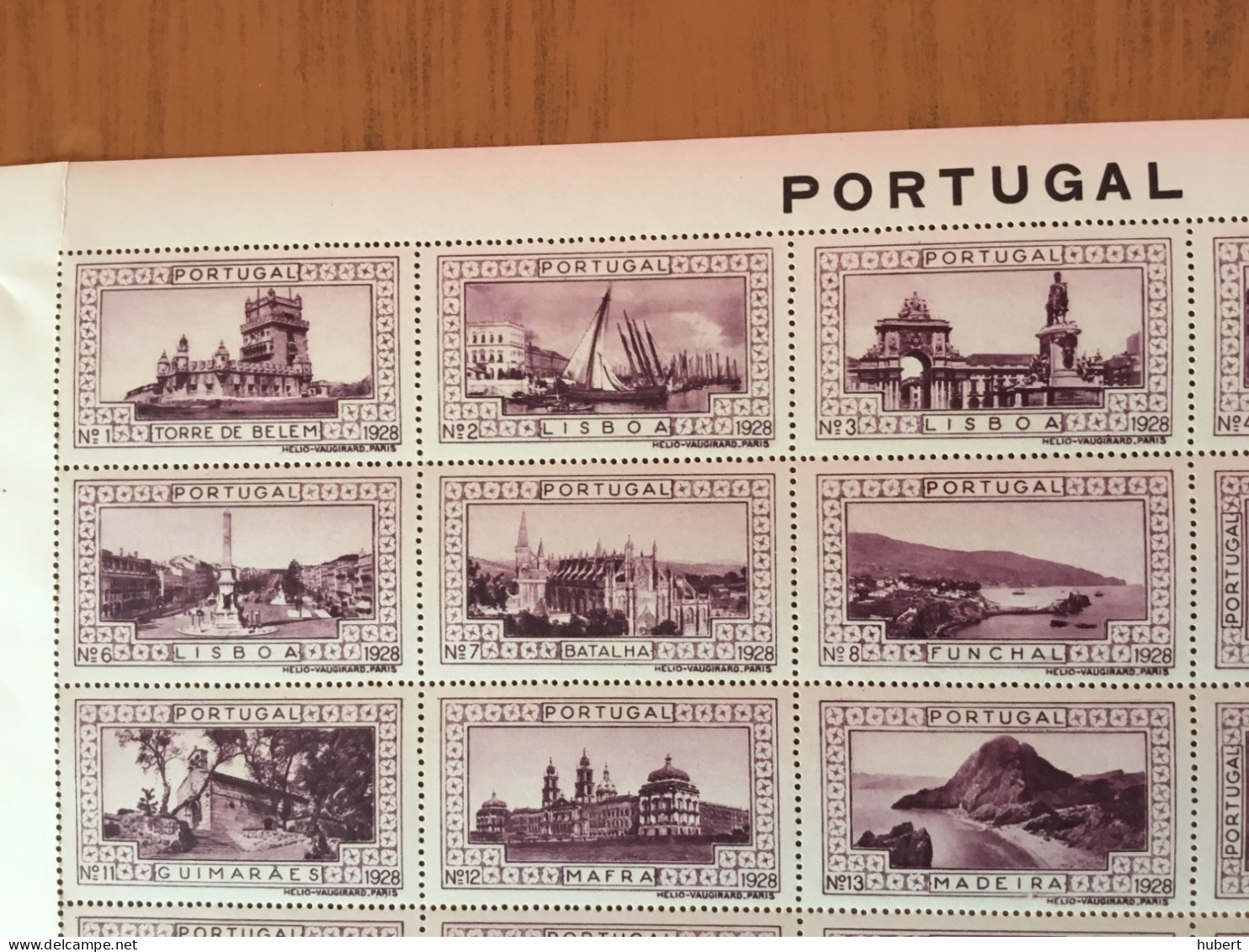 Portugal Feuille De 20 Vignettes Touristiques,édition Hélio-Vaugirard-Paris - Unused Stamps