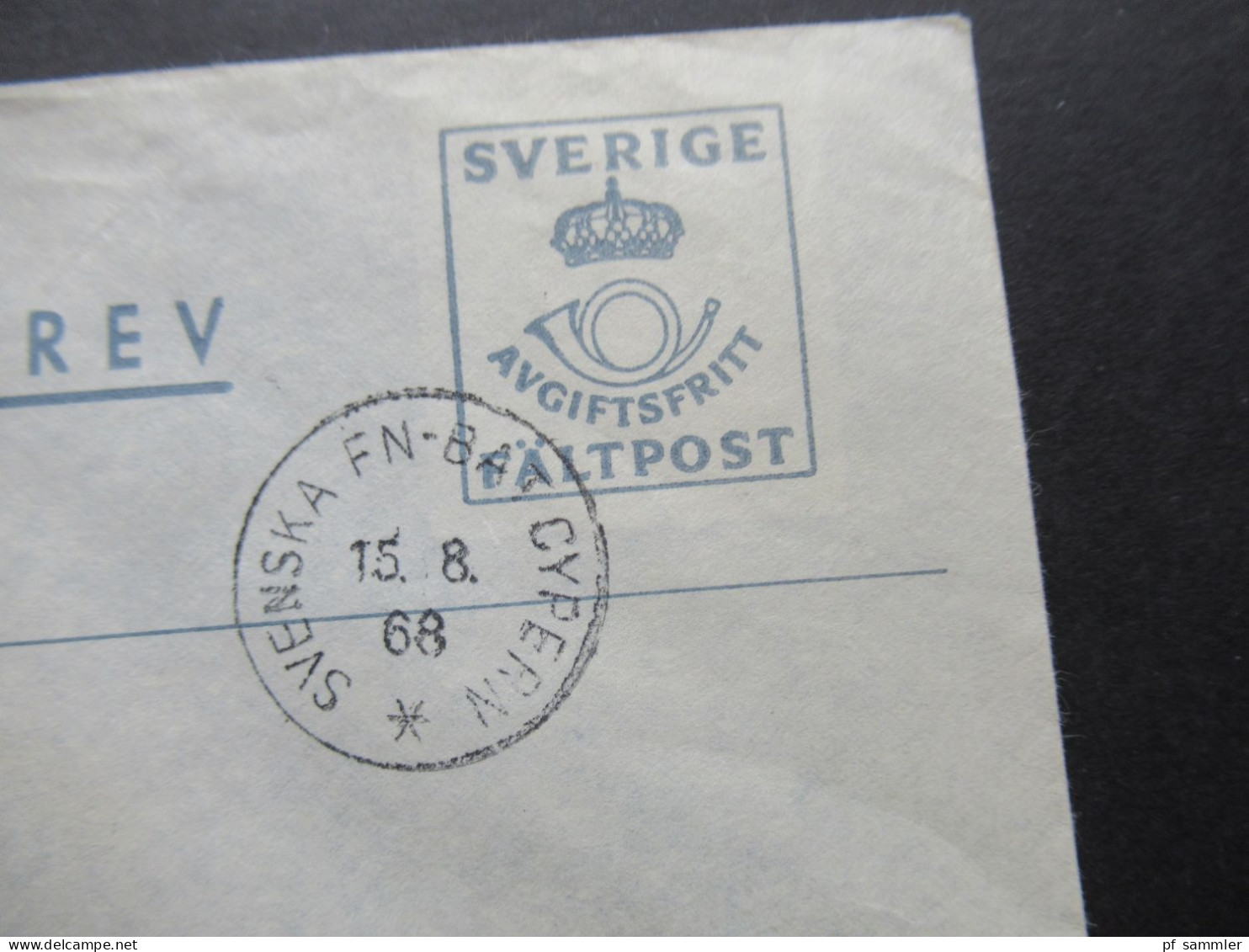 1968 Schweden Militärpost Militärbrev Stempel Svenska Bat Cypern / Schwedisches Militär Auf Zypern / FN Bat - Militaires