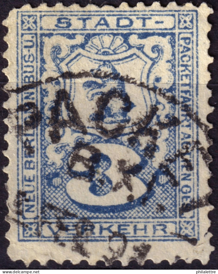 ALLEMAGNE / GERMANY - DR Privatpost BERLIN (N.B.O.u.S.P.AG) 3p Blue - VF Used (1891) - Private & Local Mails