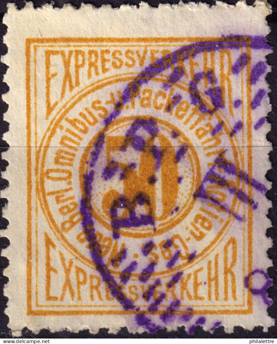 ALLEMAGNE / GERMANY - DR Privatpost BERLIN (N.B.O.u.S.P.AG) 50p Orange-yellow Expressverkehr - VF Used - Privatpost