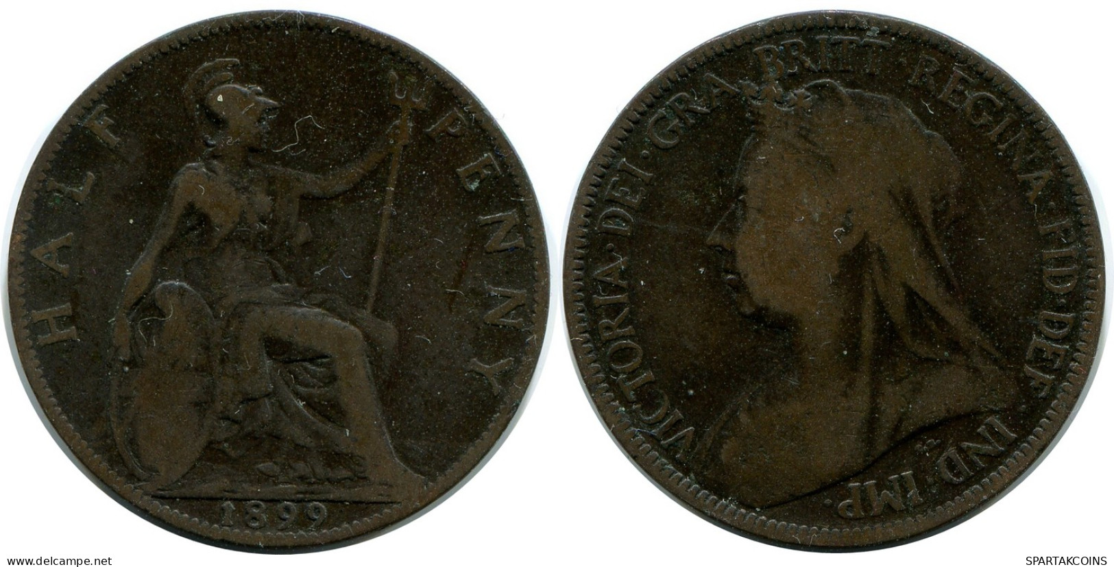 HALF PENNY 1899 UK GROßBRITANNIEN GREAT BRITAIN Münze #AZ649.D - C. 1/2 Penny