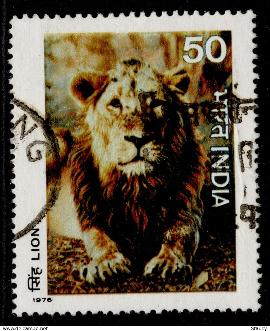 India 1976 ~ Wildlife Preservation - Fauna / Wild Animals 1v "LION" USED (Cancellation Would Differ) - Autres & Non Classés