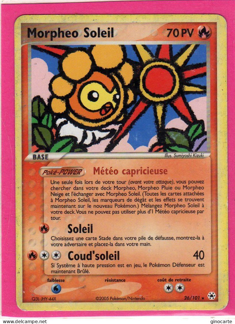 Pokemon - carte pokemon francaise 2005 ex legende oubliée 26/101 morpheo  soleil 70pv occasion