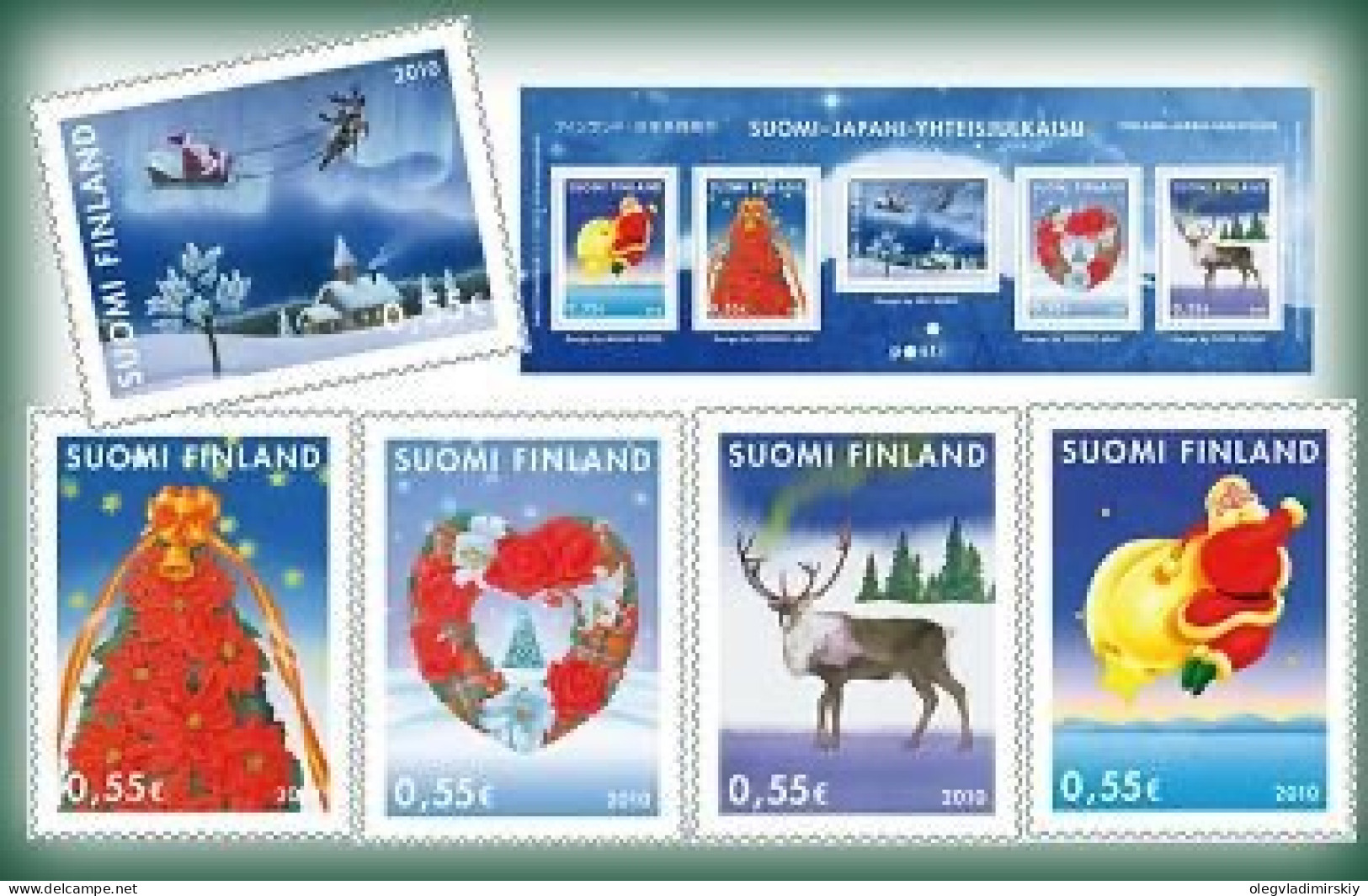 Finland 2010 Christmas New Year Joint Issue With Japan Block Mint - Blocks & Sheetlets