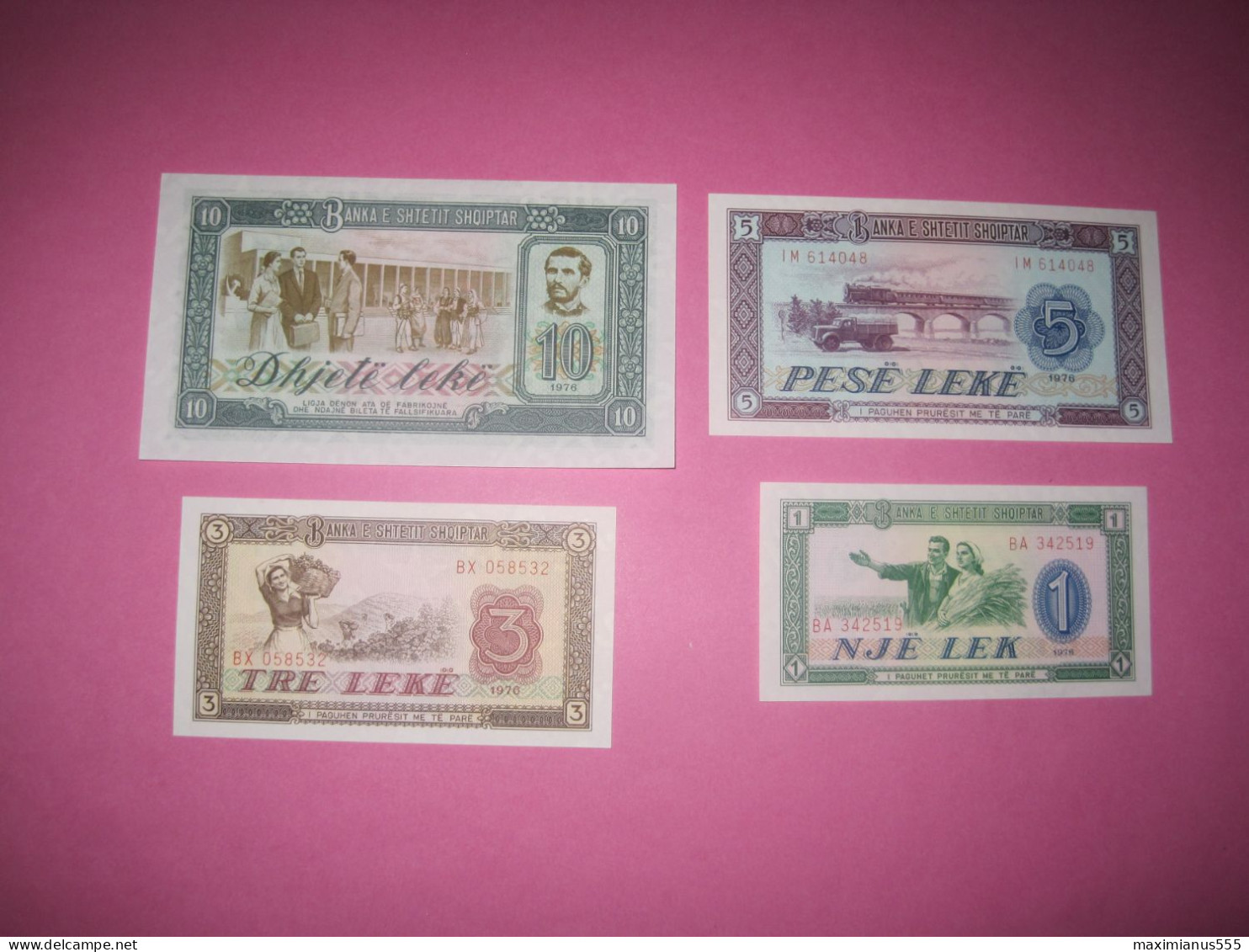 Albania Lot 4 Banknotes 1976 UNC. (33) - Albanie