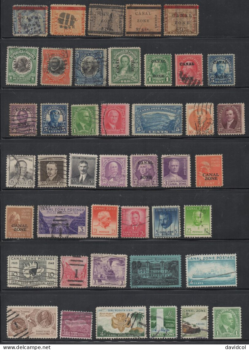 2637- CANAL ZONE (PANAMA) - 1904-1975 - MIXED LOT MNH / USED STAMPS X 67 DIFF. HIGH CATALOGUE VALUE- SEE SCANS - Zona Del Canal
