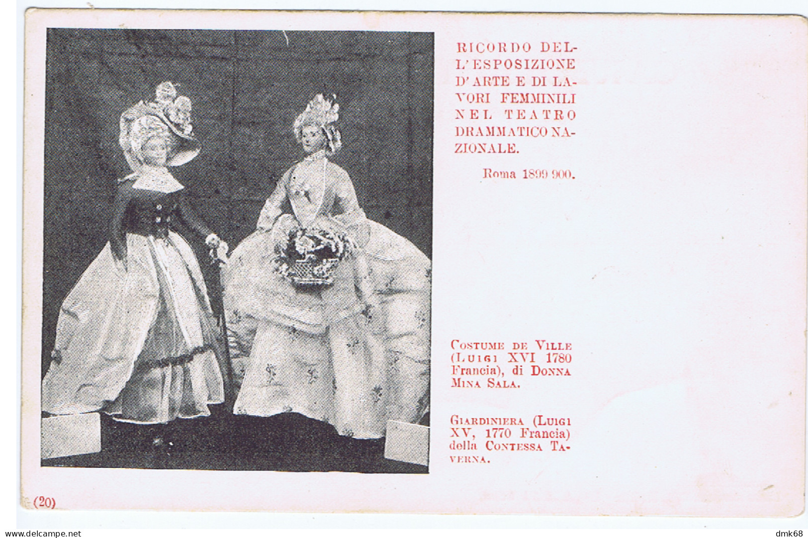 ROMA - RICORDO ESPOSIZIONE DI LAVORI FEMMINILI 1899/900 - COSTUME DE VILLE / GIARDINIERA (15497) - Exposiciones