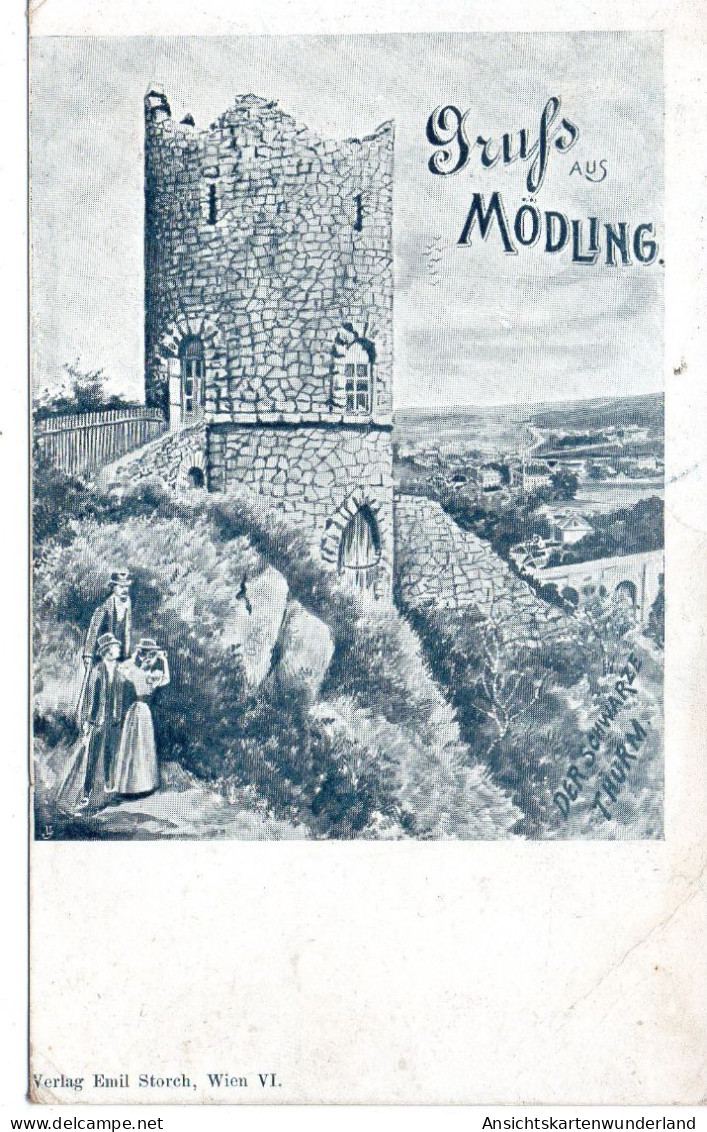 Gruss Aus Mödling - Schwarzer Turm 1890 (12658) - Mödling