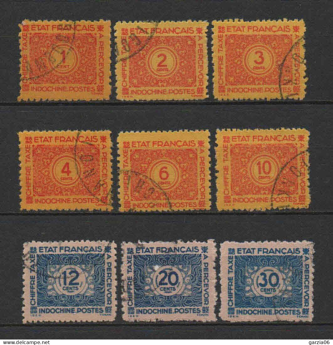 Indochine  - 1944  - Tb Taxe -  N° 75 à 83 - Oblit - Used - Timbres-taxe
