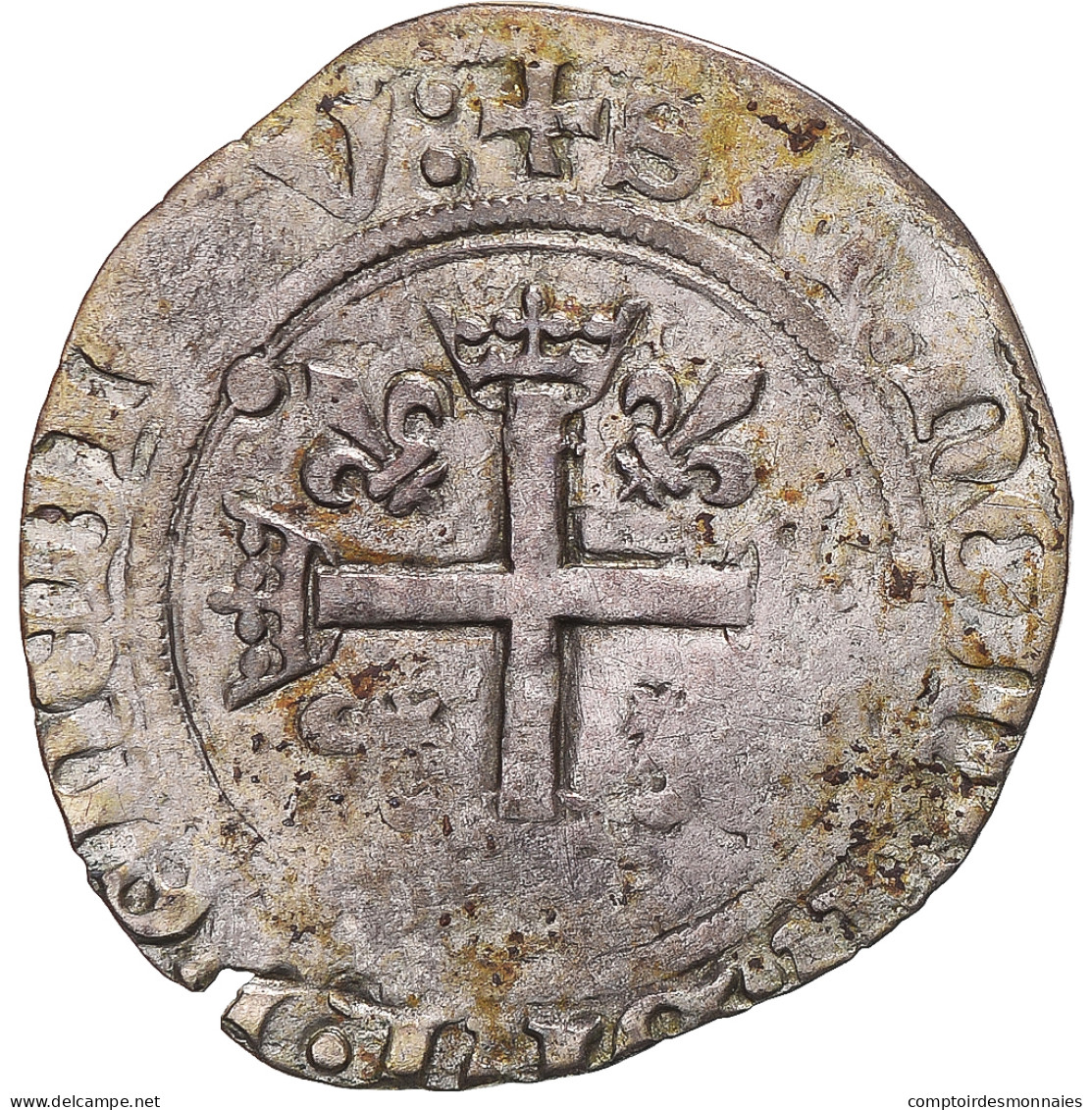 Monnaie, France, Charles VIII, Dizain Karolus, Paris, TTB, Billon, Gadoury:82 - 1483-1498 Charles VIII The Affable