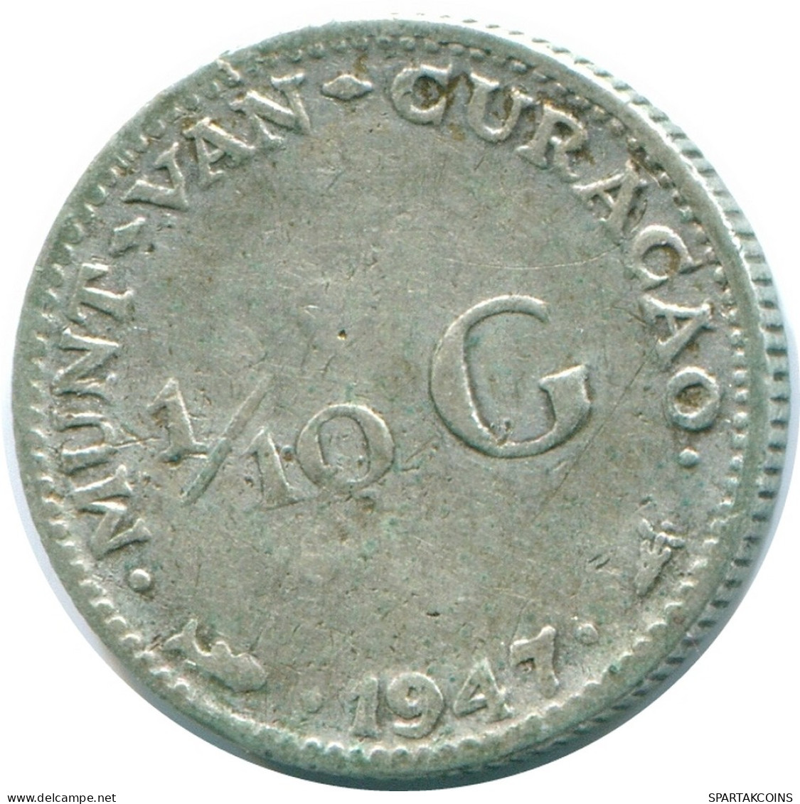 1/10 GULDEN 1947 CURACAO Netherlands SILVER Colonial Coin #NL11831.3.U - Curaçao