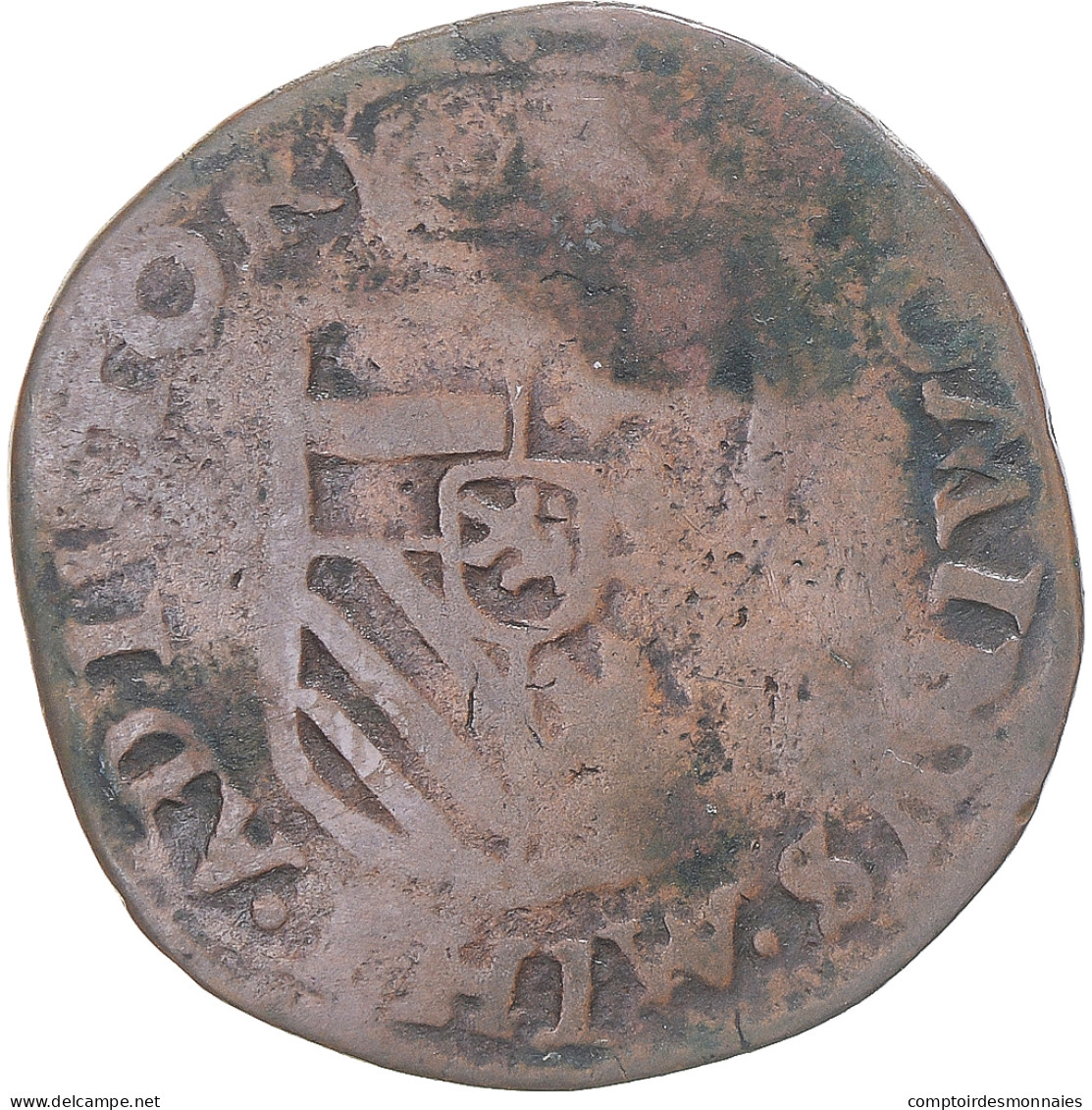 Monnaie, Pays-Bas Espagnols, Philippe II, Liard, 1590, Maastricht, TB+, Cuivre - …-1795 : Former Period