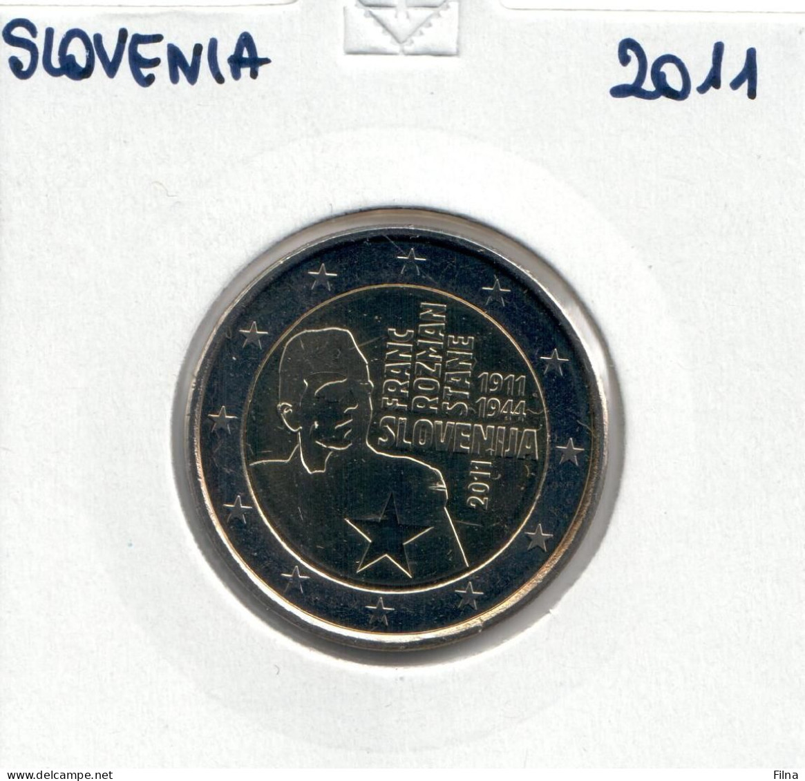 SLOVENIA  2011 2 EURO FRANZ ROZMAN DA ROTOLINO FDC - Slovenië