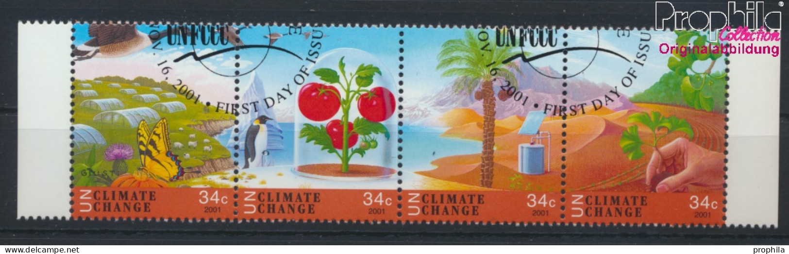 UNO - New York 884-887 Viererstreifen (kompl.Ausg.) Gestempelt 2001 Klimaänderung (10064327 - Used Stamps