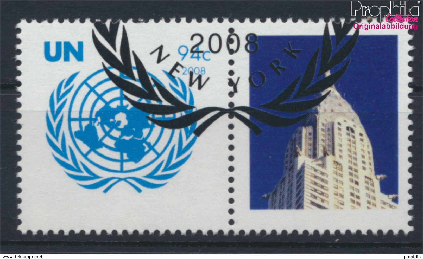 UNO - New York 1096Zf Mit Zierfeld (kompl.Ausg.) Gestempelt 2008 Grußmarke (10063461 - Usati
