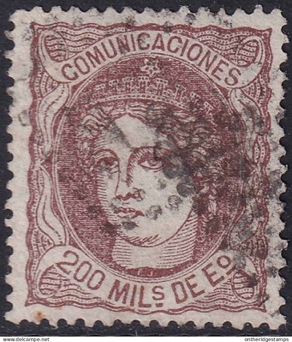 Spain 1870 Sc 168 Espana Ed 109a Used Rombo De Puntos Cancel - Used Stamps