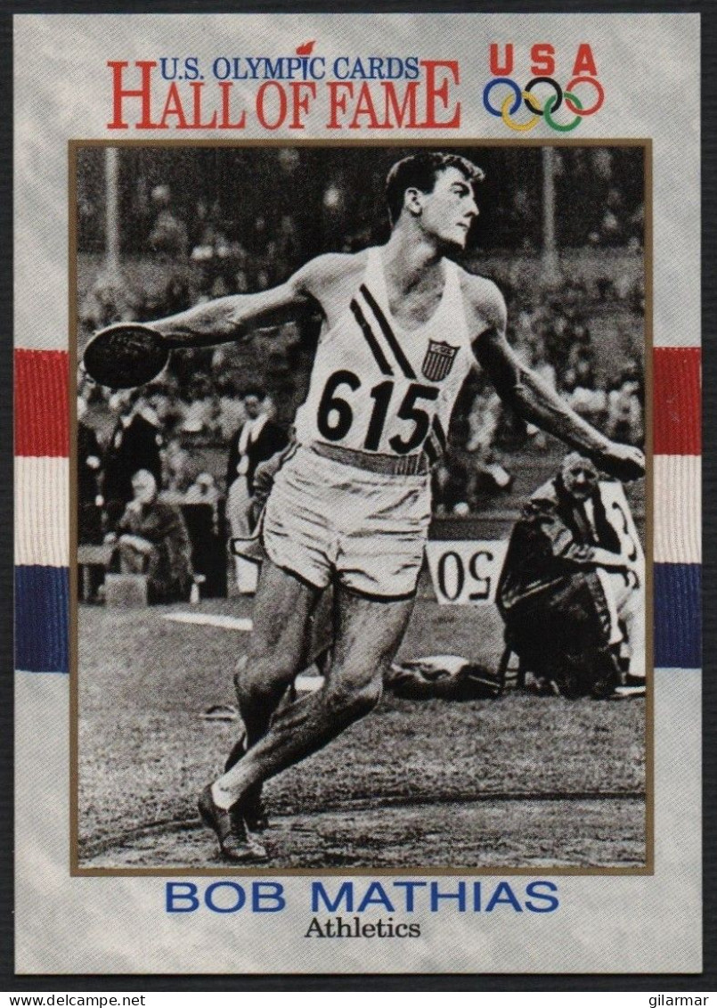 UNITED STATES - U.S. OLYMPIC CARDS HALL OF FAME - ATHLETICS - BOB MATHIAS - DISCUS THROW - # 5 - Trading Cards